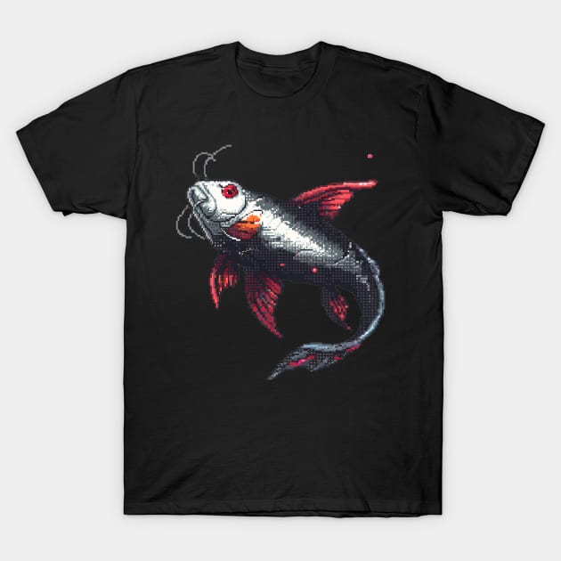 Catfish in Pixel Form T-Shirt by Animal Sphere